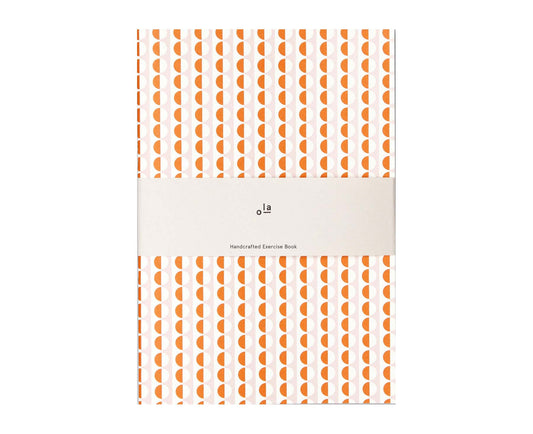 Exercise Book Orange & Pink Sophie Print- plain pages