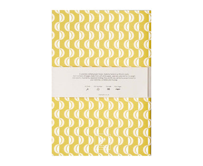 Exercise Book Chartreuse Green & Yellow Wave Print- plain pages