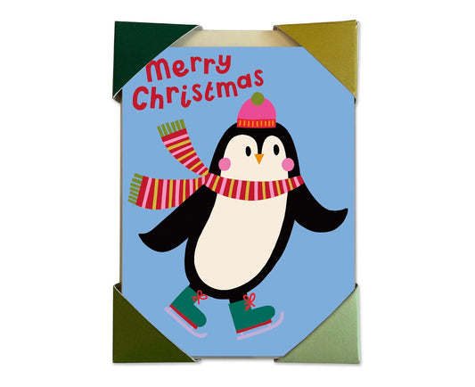Pack of 6 Polar Bear & Penguin Mini Kids Christmas cards