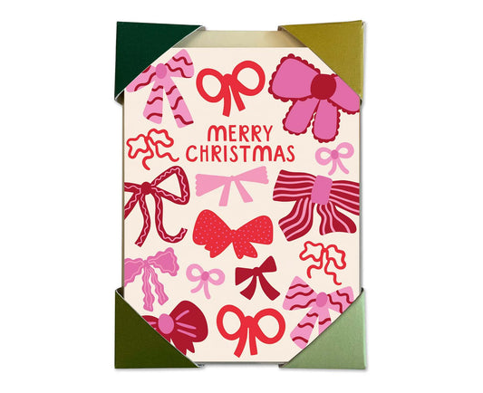 Pack of 6 Christmas Bows Mini Christmas cards