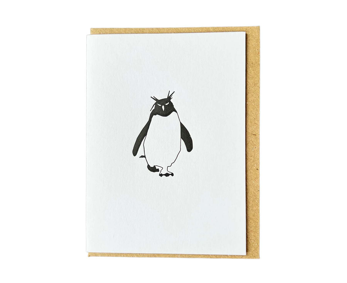 Rockhopper Penguin Mini Letterpress Christmas card