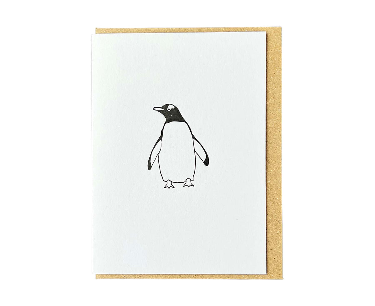 Gentoo Penguin Mini Letterpress Christmas card