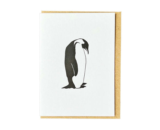 Emperor Penguin Mini Letterpress Christmas card