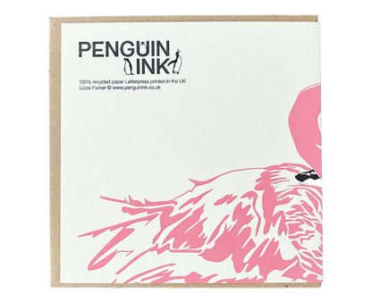 Flamingo Love Letterpress card