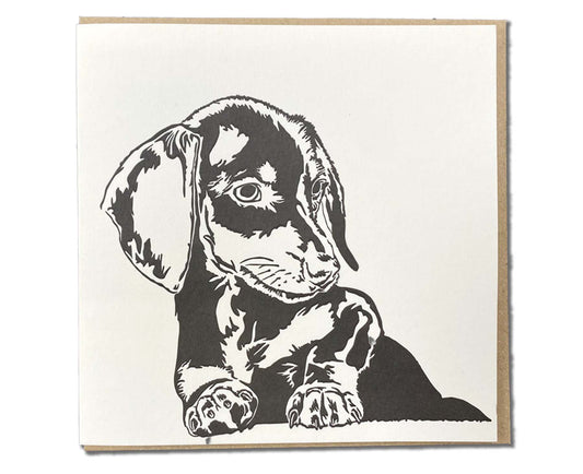 Dachshund Dog Letterpress card