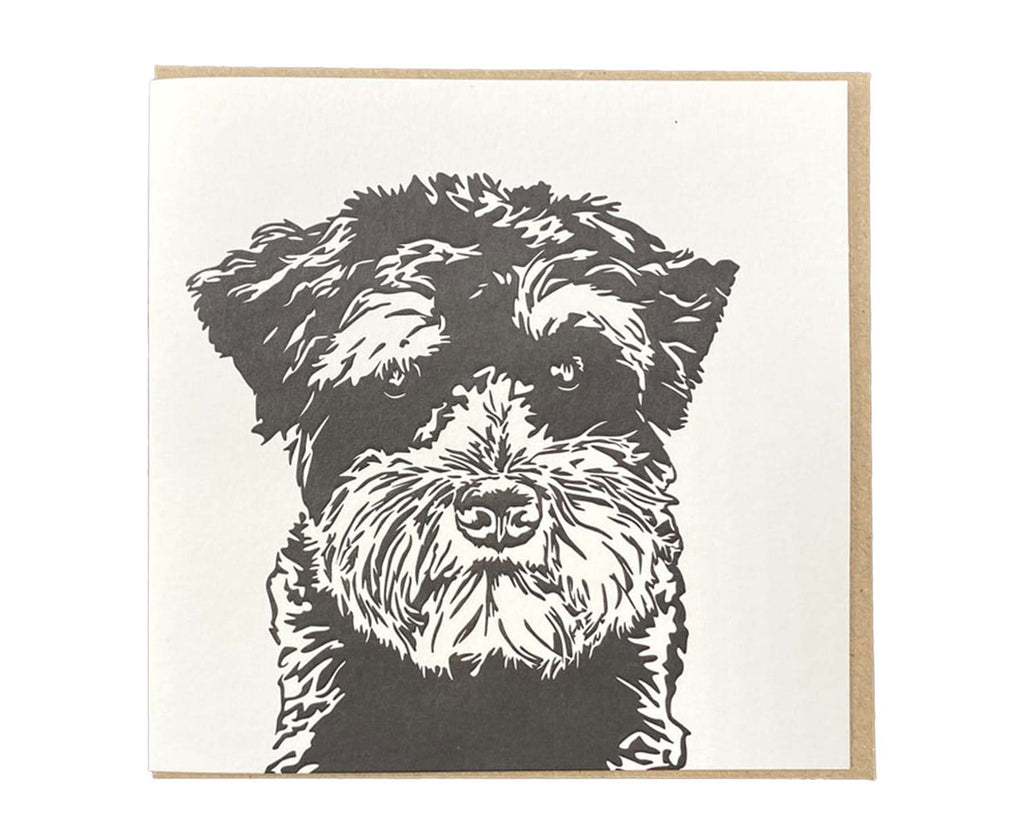 Miniature Schnauzer Big Dog Letterpress card