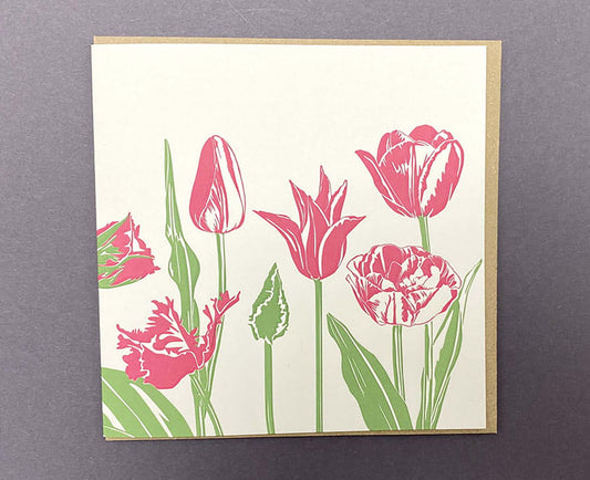 Tulips Floral Letterpress card