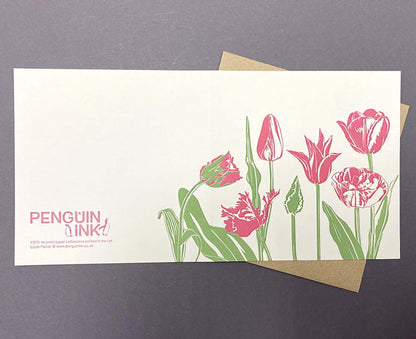 Tulips Floral Letterpress card