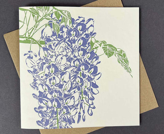 Wisteria Floral Letterpress card