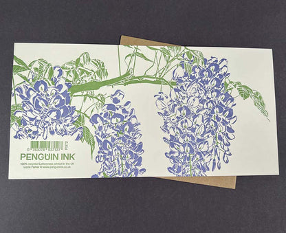 Wisteria Floral Letterpress card