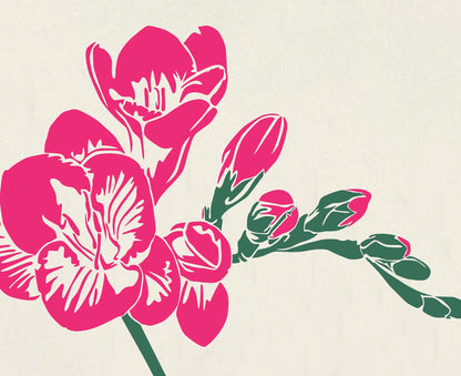 Freesia Floral Letterpress card