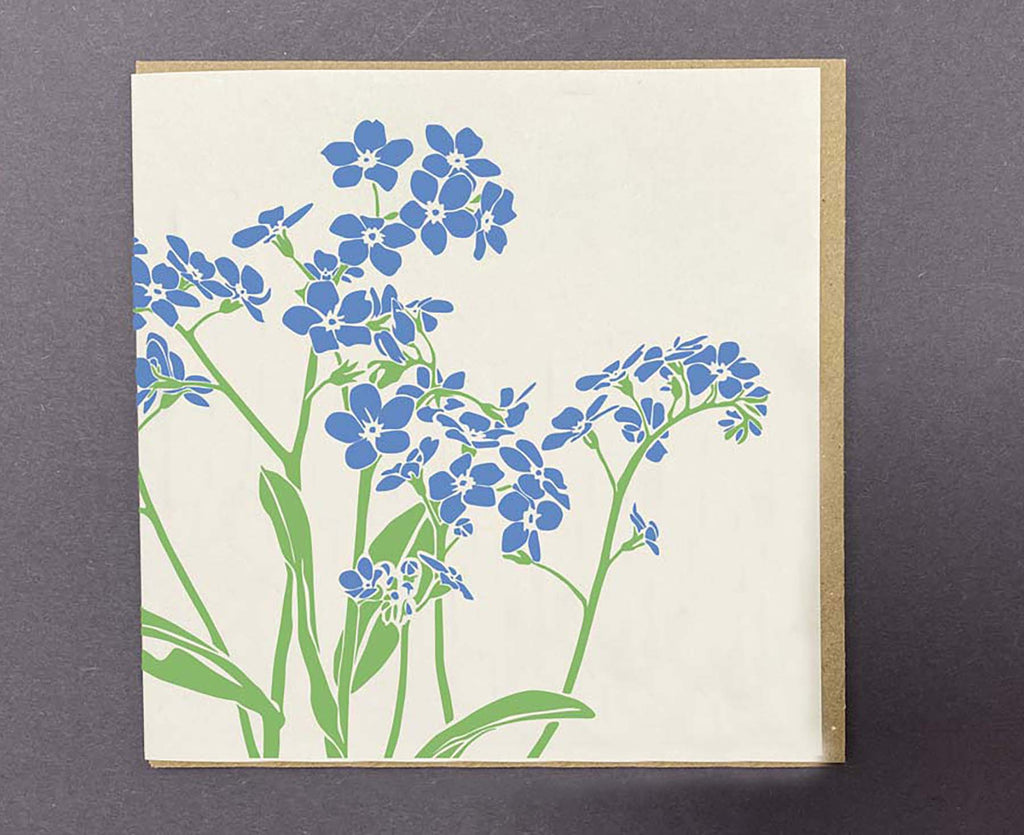 Forget Me Not Floral Letterpress card