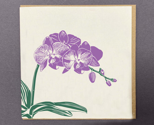 Orchid Floral Letterpress card