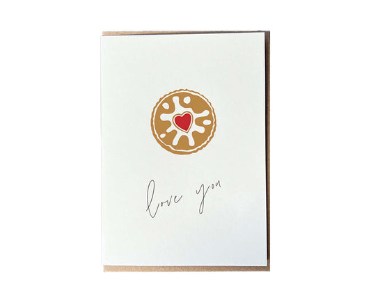 Jammy Biscuit Love You Letterpress card