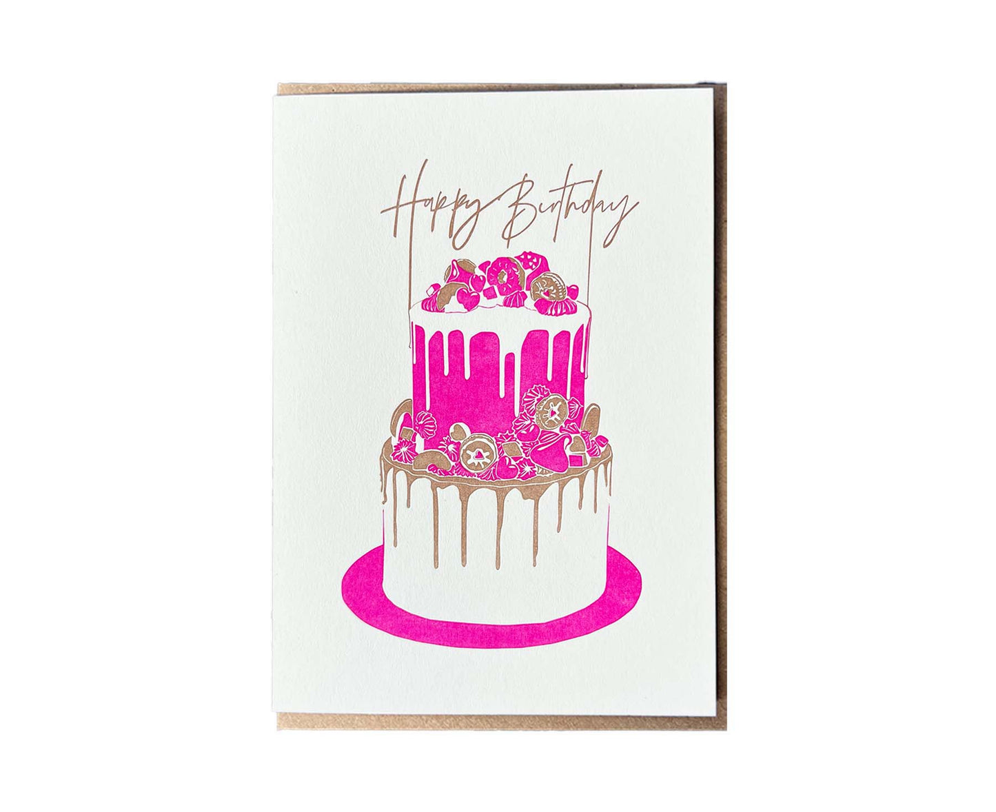 Birthday Cake Letterpress birthday card