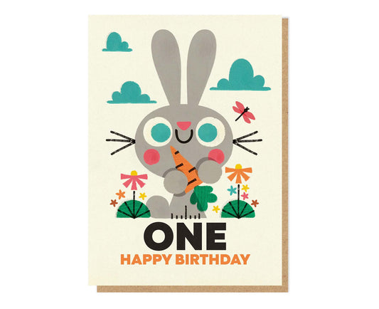 One Bunny Spot Gloss 1st Birthday Card