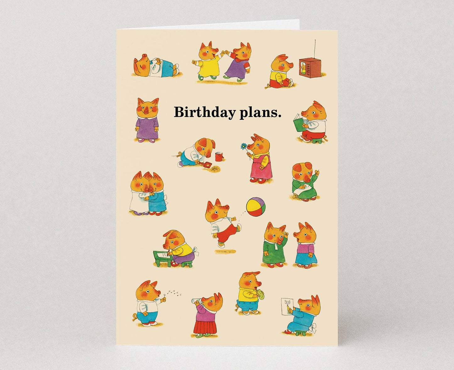 Birthday Plans Richard Scarry Pigs Birthday Card