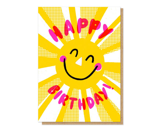 Happy Birthday Sunshine Letterpress Birthday Card