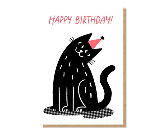 Cat in a Hat Letterpress Birthday Card