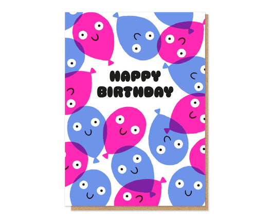 Balloon Bonanza Letterpress Birthday Card