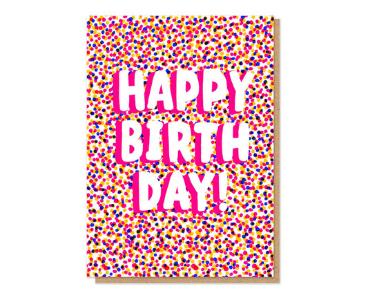 Happy Birthday Sprinkles Letterpress Birthday Card