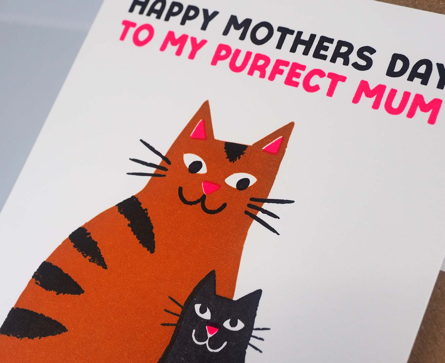 Purfect Mum Cats Letterpress Mother's Day Card