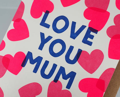 Heart Confetti Letterpress Mother's Day Card