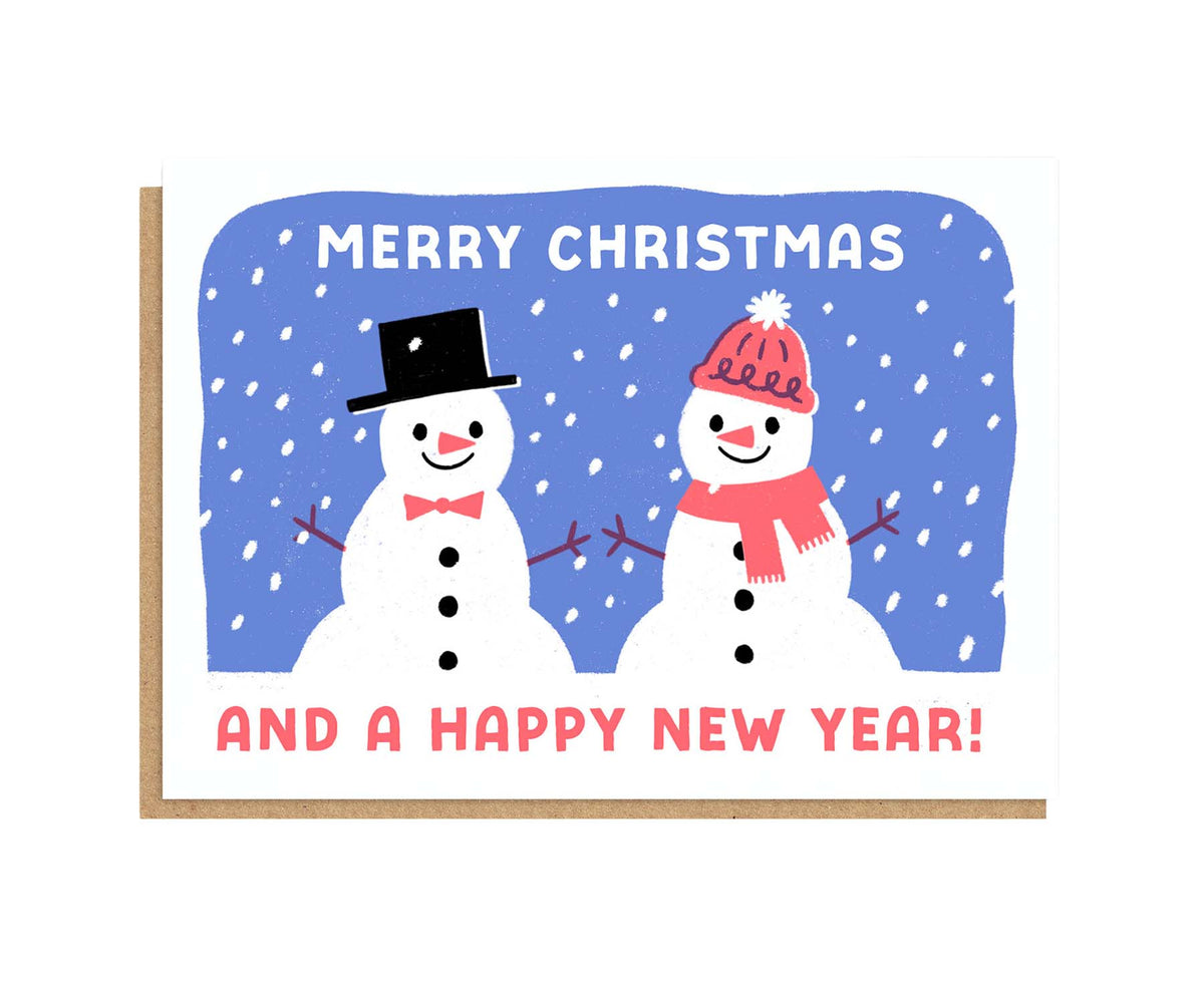 Snow People Letterpress Christmas Card