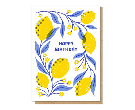 Amalfi Lemons Letterpress Birthday Card