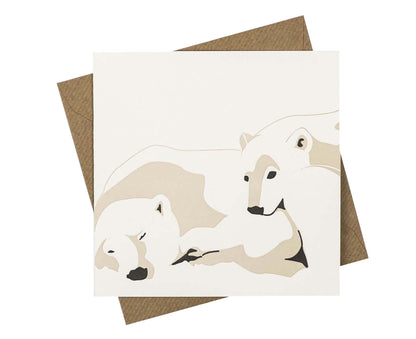 Polar Bears Letterpress Christmas card