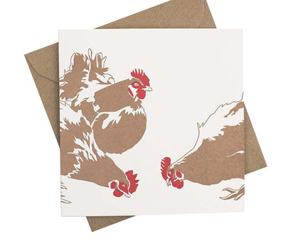 Three Hens Letterpress Christmas card