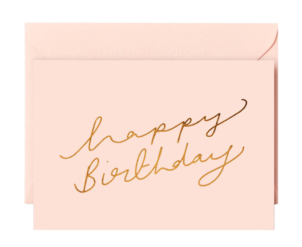 Happy Birthday Scroll Pink Birthday card