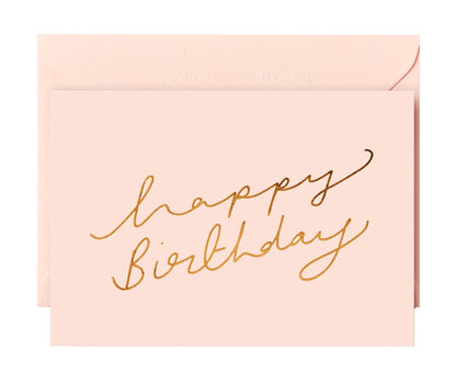 Happy Birthday Scroll Pink Birthday card