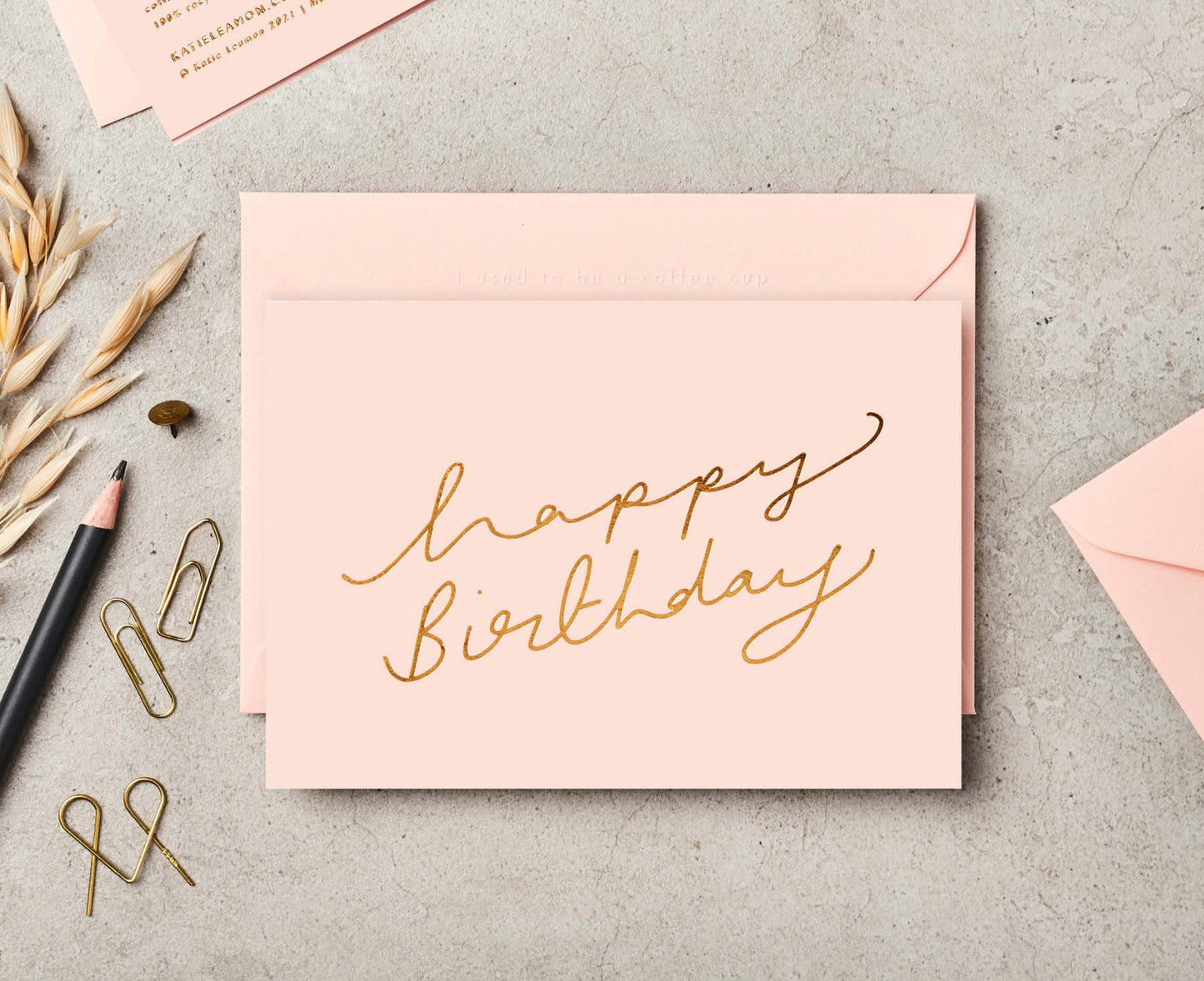 Happy Birthday Scroll Pink Birthday card