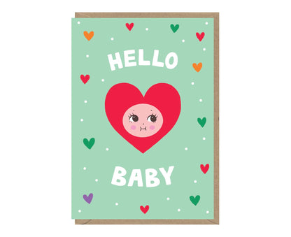 Hello Baby Heart New Baby Card