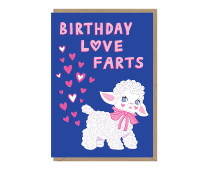 Birthday Love Farts Lamb Birthday Card