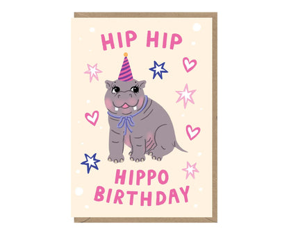 Hip Hip Hippo Birthday Card