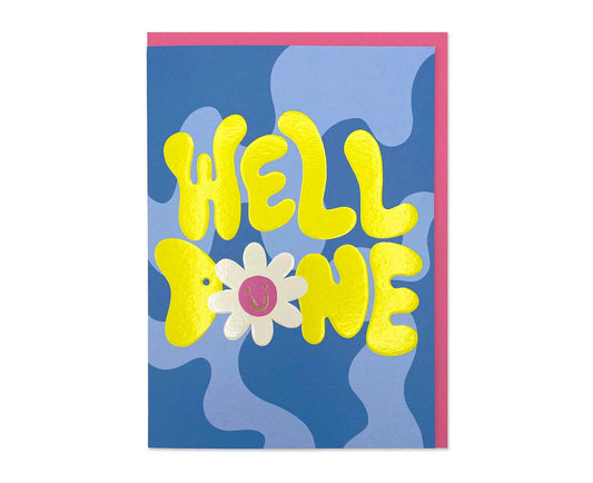 Well Done embossed congratulations card