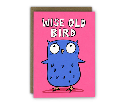 Wise Old Bird Owl Birthday Card