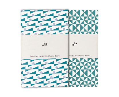 Set of 2 Pocket Books Enid & Kaffe Print - plain pages