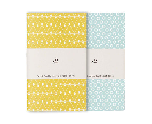 Set of 2 Pocket Books Dash & Tiny Stars Print - plain pages