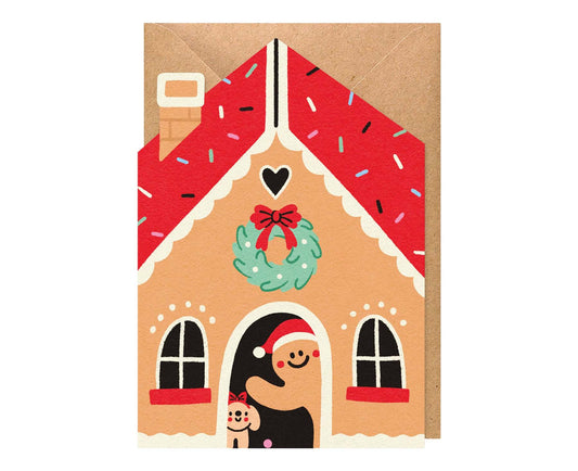 Gingerbread House Cutout Christmas Card