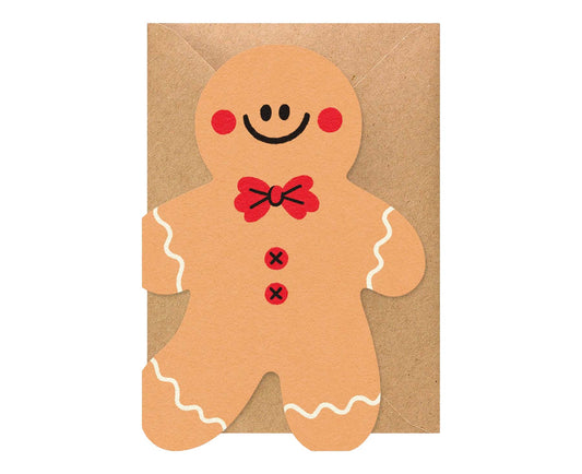 Gingerbread Man Cutout Christmas Card