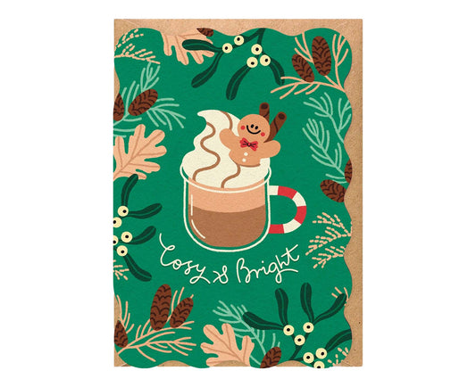 Cosy & Bright Hot Chocolate Christmas Card By Edyta Demurat