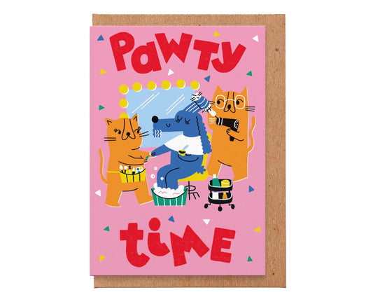 Pawty Time Birthday Card