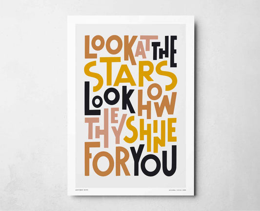 Look At The Stars Lyrics Print