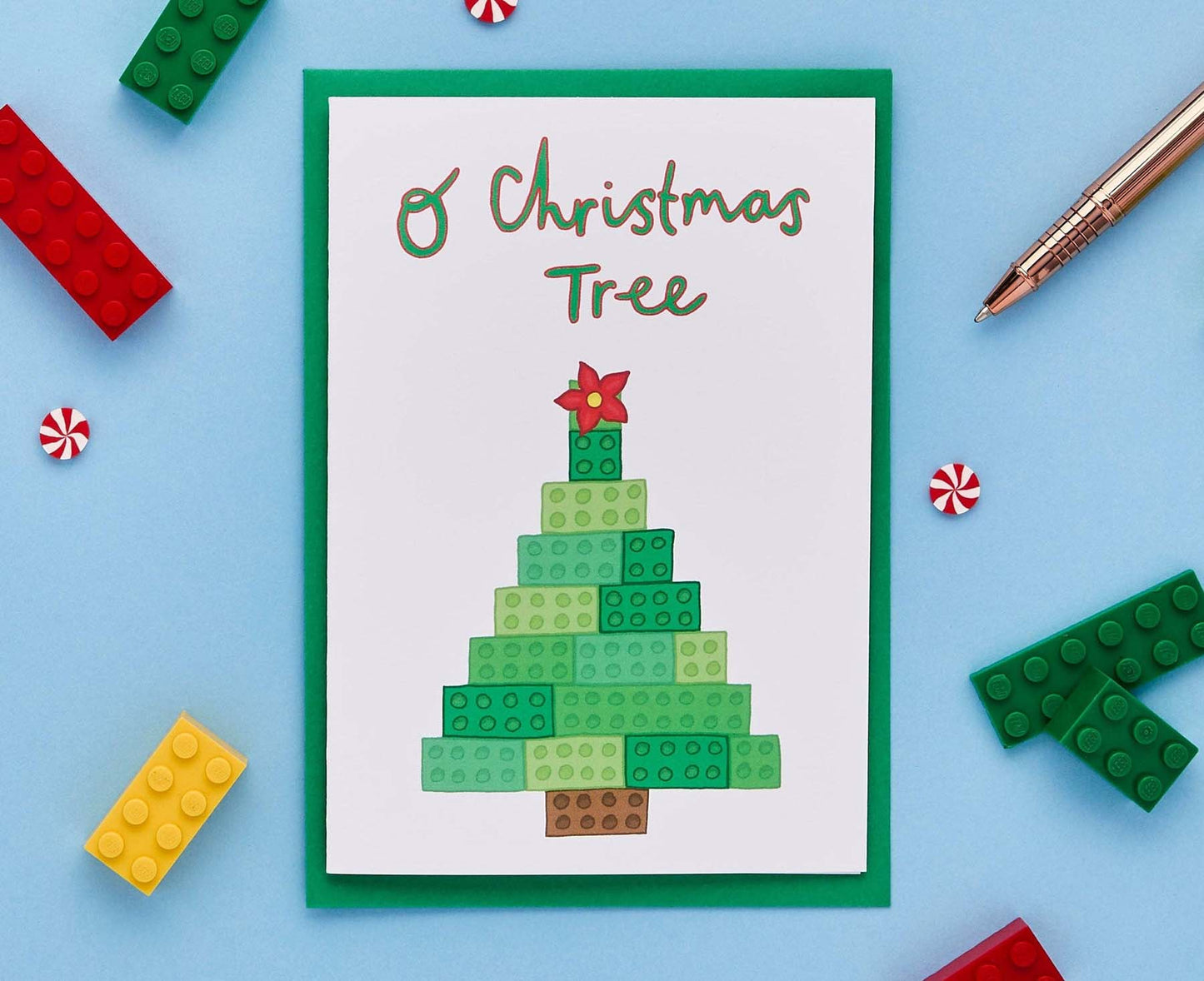 O Christmas Tree Illustrated Lego Christmas Card