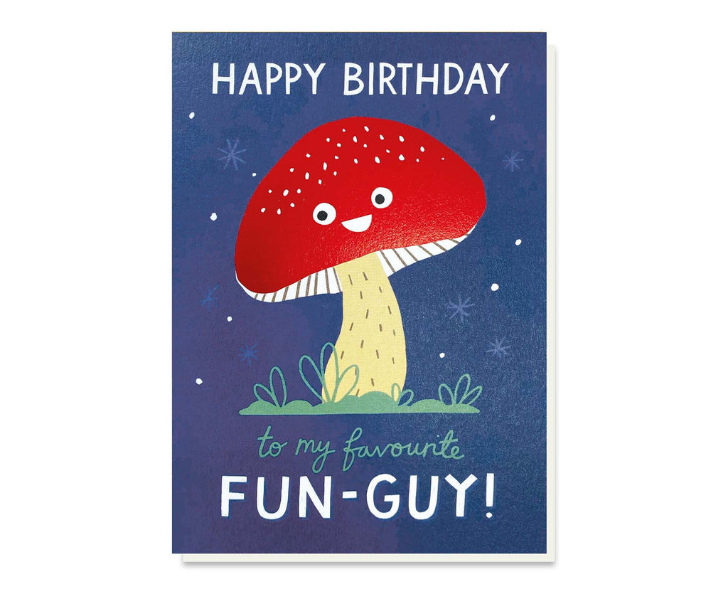 Fun Guy Mushroom Foiled Birthday Card