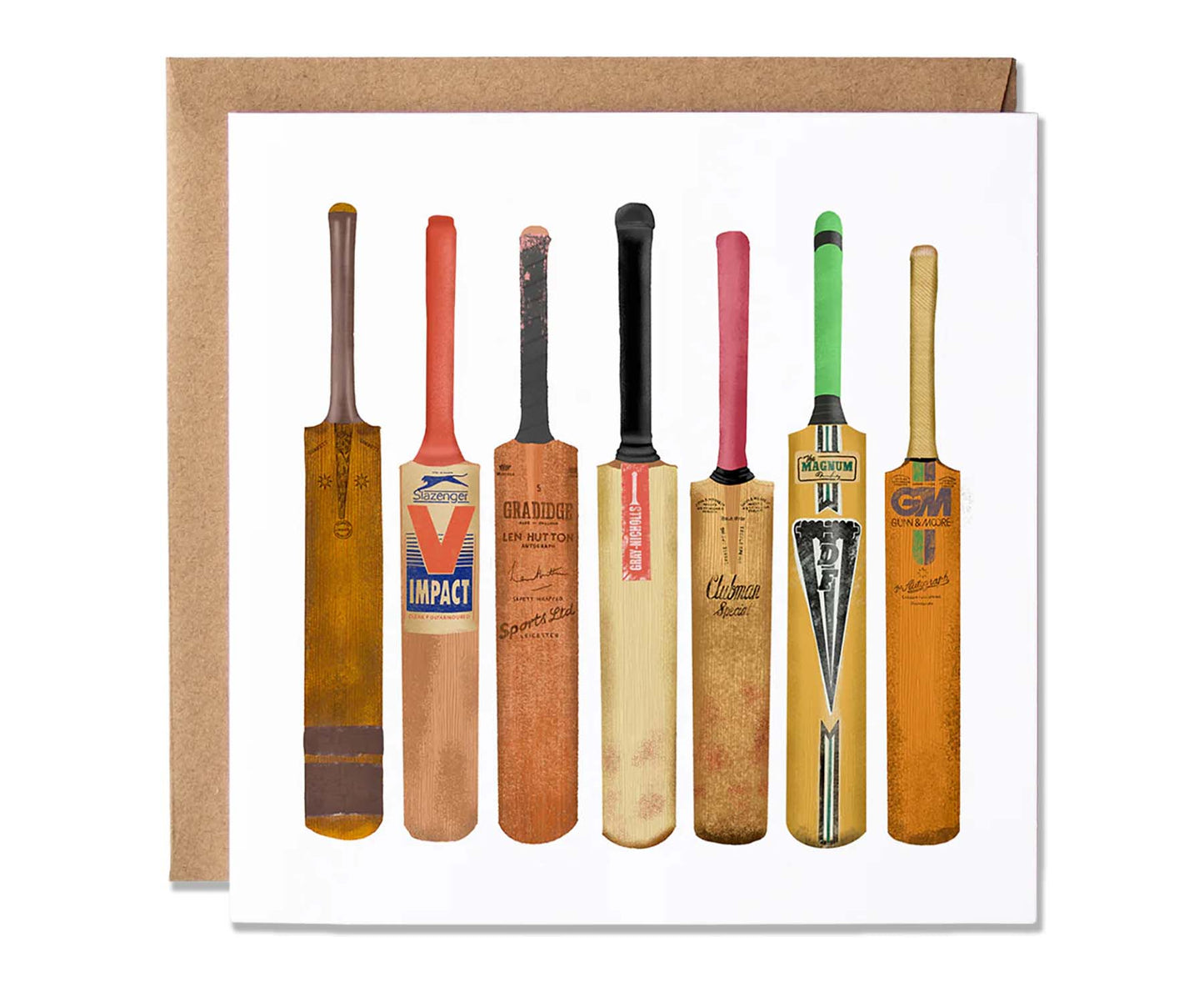 Vintage Cricket Bats Illustrated Sports Card
