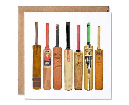 Vintage Cricket Bats Illustrated Sports Card